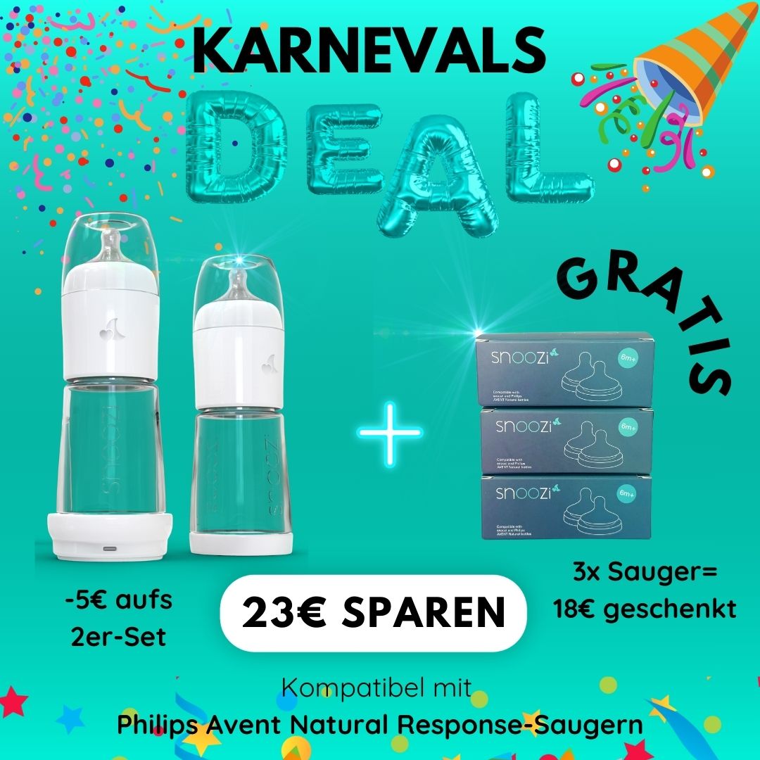 Karnevals-DEAL: snoozi 2er-Set + GRATIS Sauger (3x)