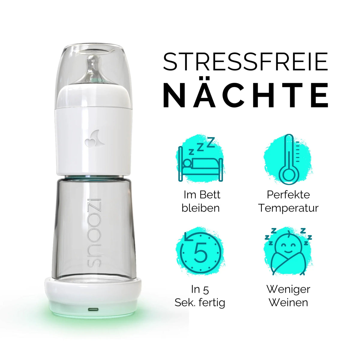 snoozi 3er - Set Nachtflasche + Powerbank GRATIS - Snoozi