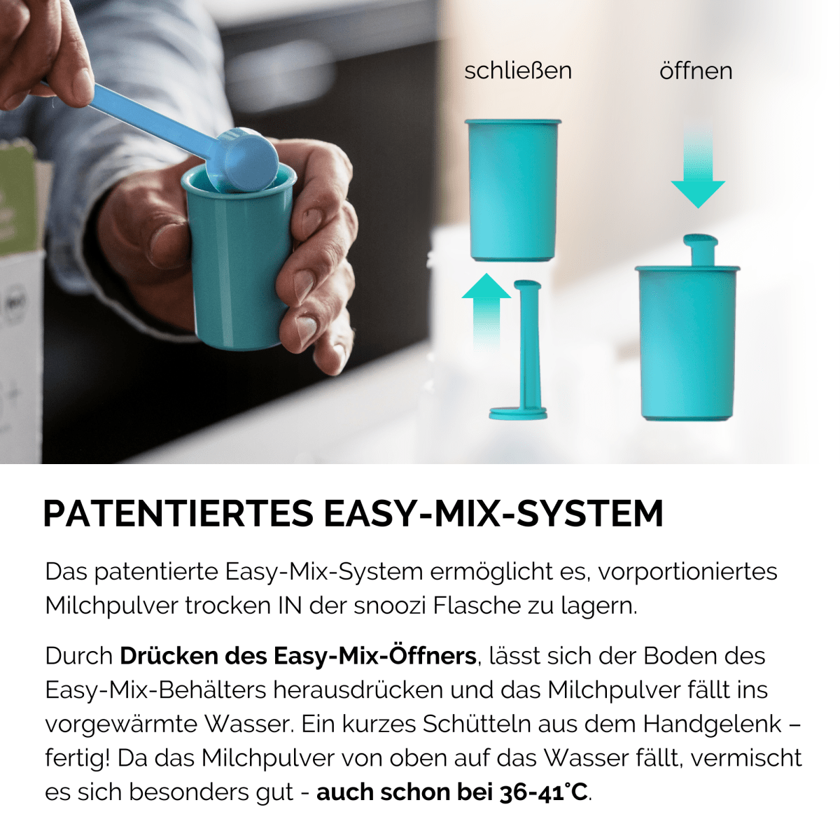 snoozi Nachtflasche mit Flaschenwärmer - perfekte Hilfe zum stressfreien Abstillen - Snoozi