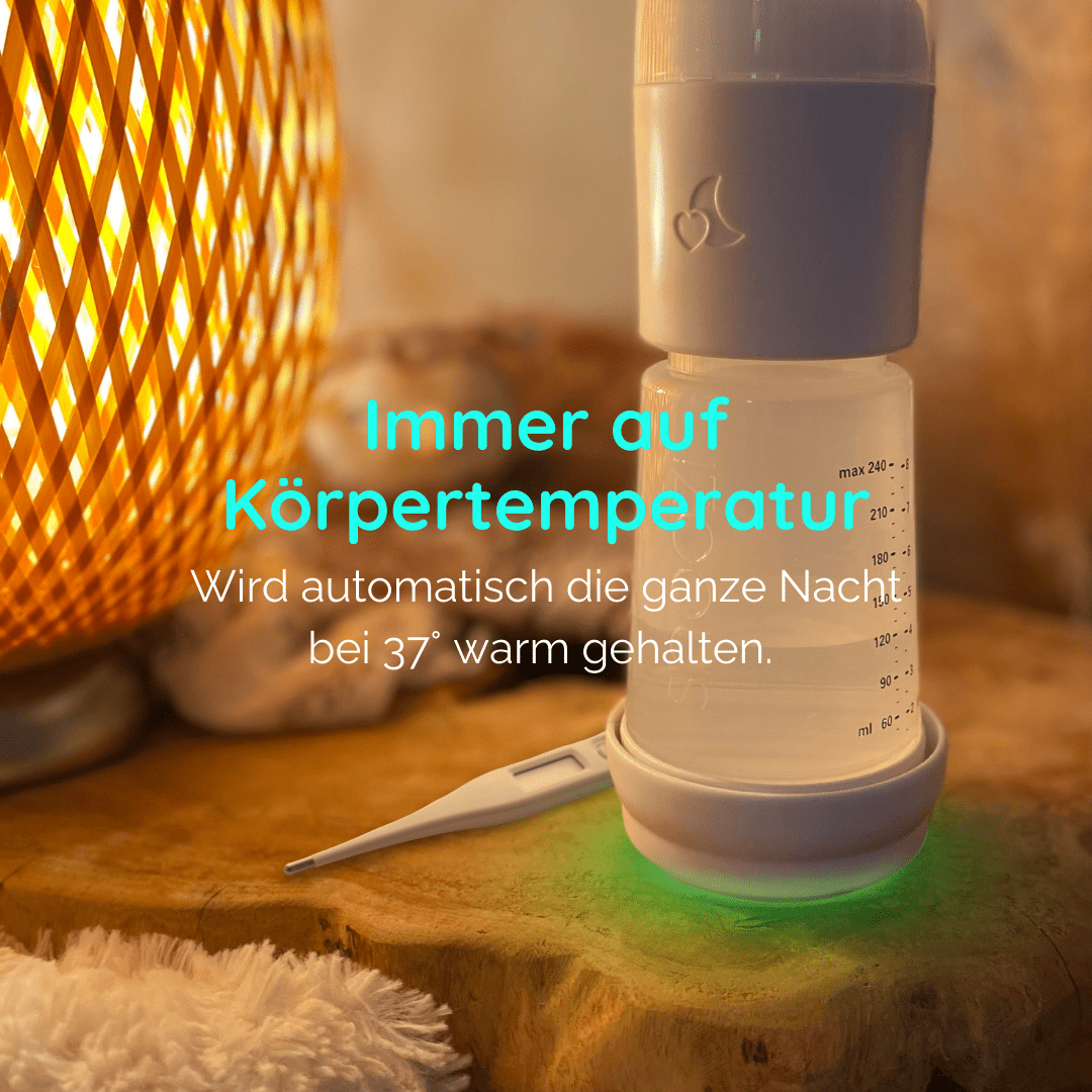 snoozi Nachtflasche mit Flaschenwärmer - perfekte Hilfe zum stressfreien Abstillen - Snoozi