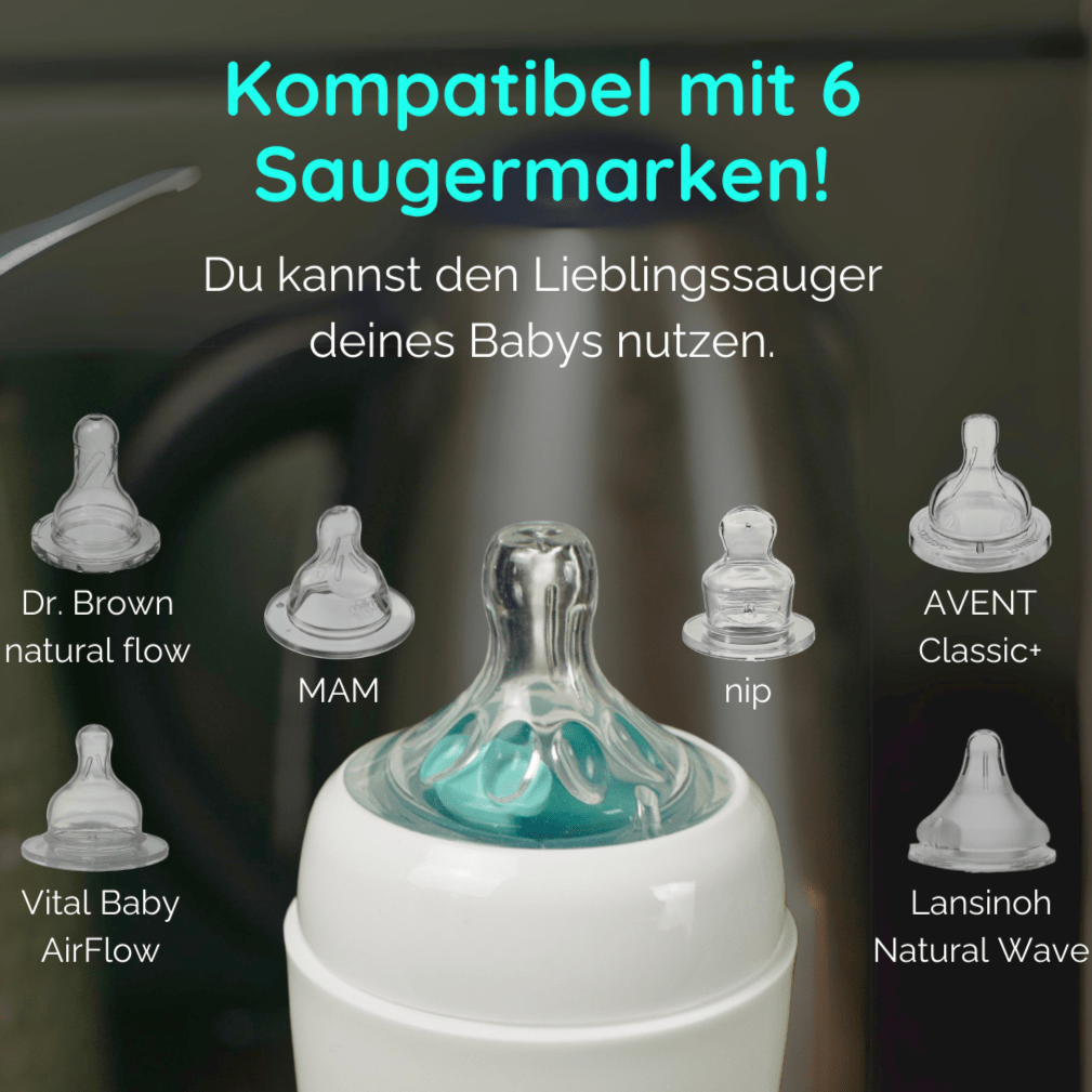 snoozi Nachtflasche mit Flaschenwärmer - perfekte Hilfe zum stressfreien Abstillen - Snoozi