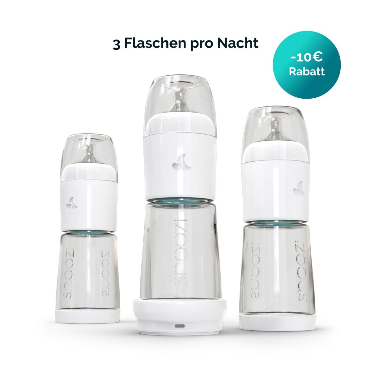 snoozi Set: Nachtflasche mit Flaschenwärmer - Snoozi