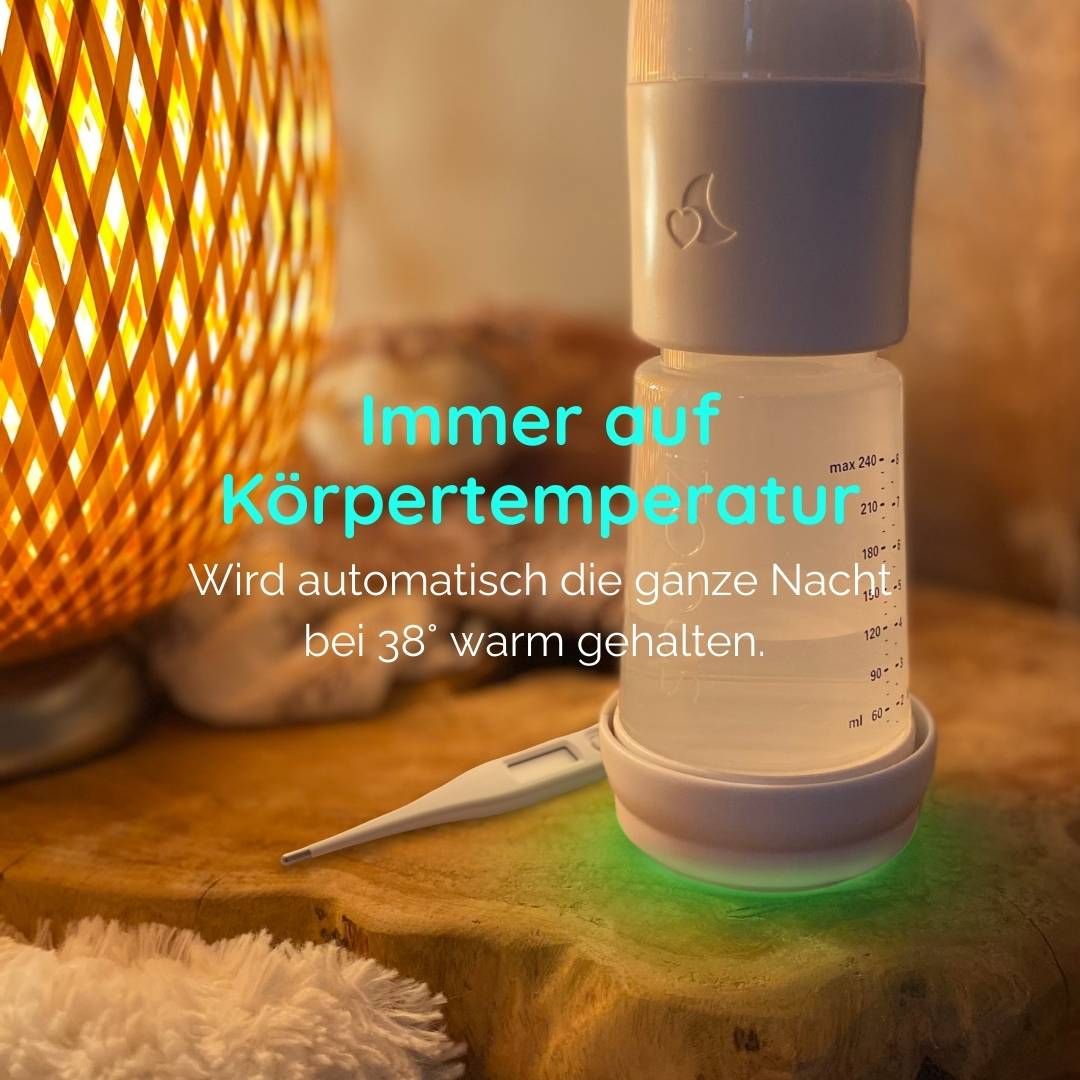 snoozi Nachtflasche mit Wärmer - perfekte Hilfe zum stressfreien Abstillen