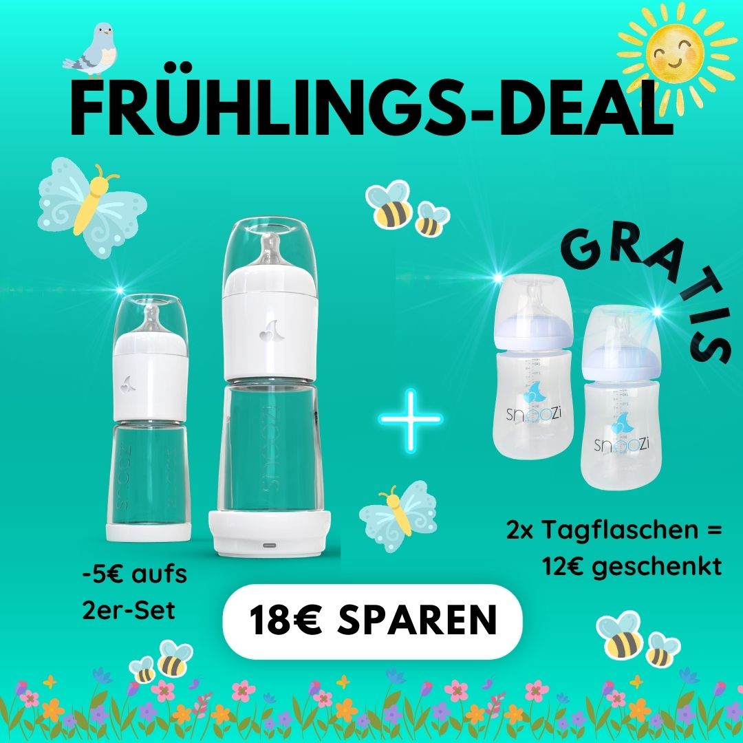 Frühlings-DEAL: snoozi 2er-Set + 2x Babyflasche GRATIS