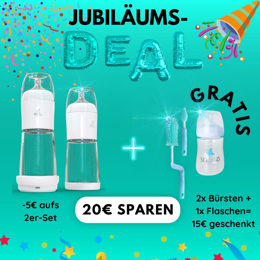 Jubiläums-DEAL: snoozi 2er-Set + 2x Flaschenbürsten + 1x Tagflasche GRATIS