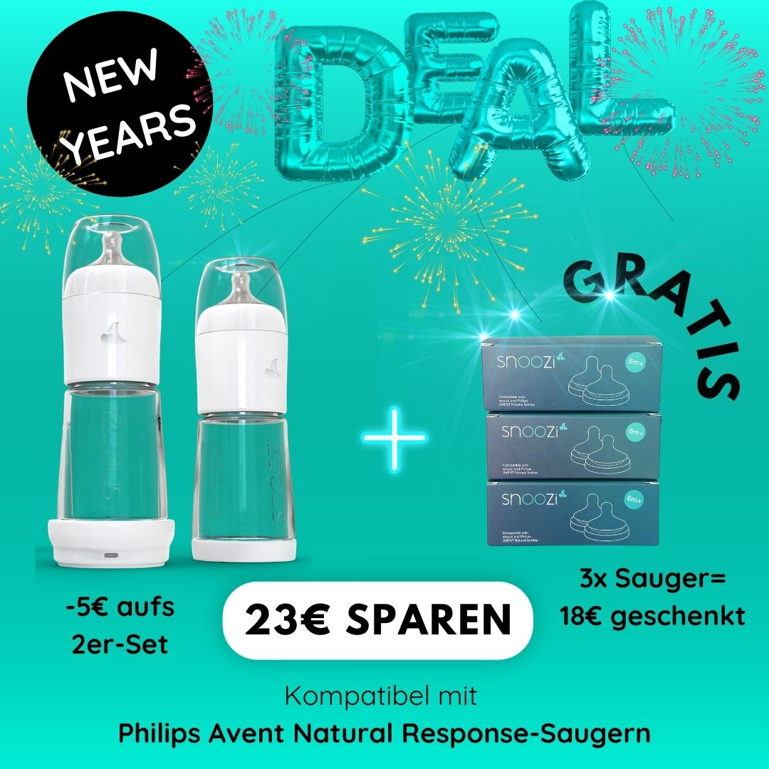 New Years-DEAL: snoozi 2er-Set + GRATIS Sauger (3x)
