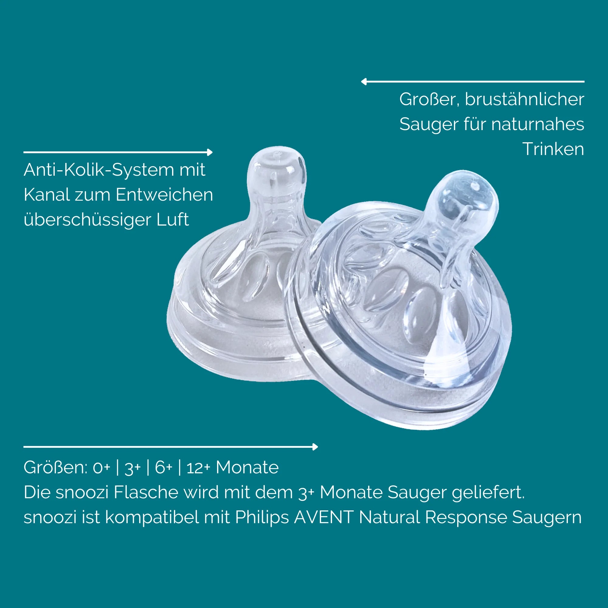 snoozi 2er-Set + GRATIS Sauger (3x)